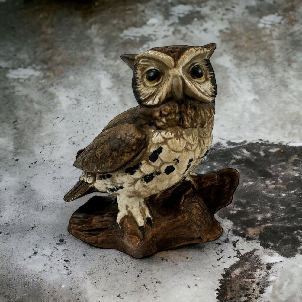 Vintage Ceramic HOMCO Owl Figurine Handpainted